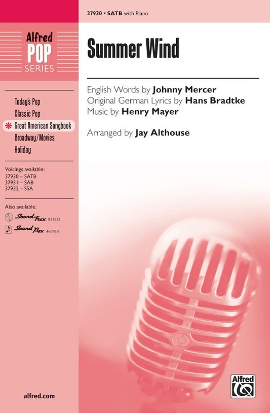 Summer Wind SATB Choral Sheet Music