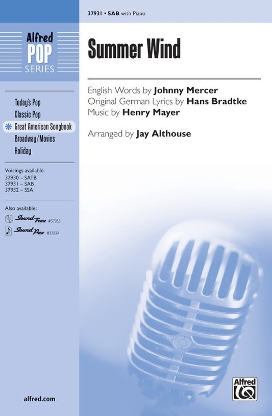 Summer Wind SAB Choral Sheet Music