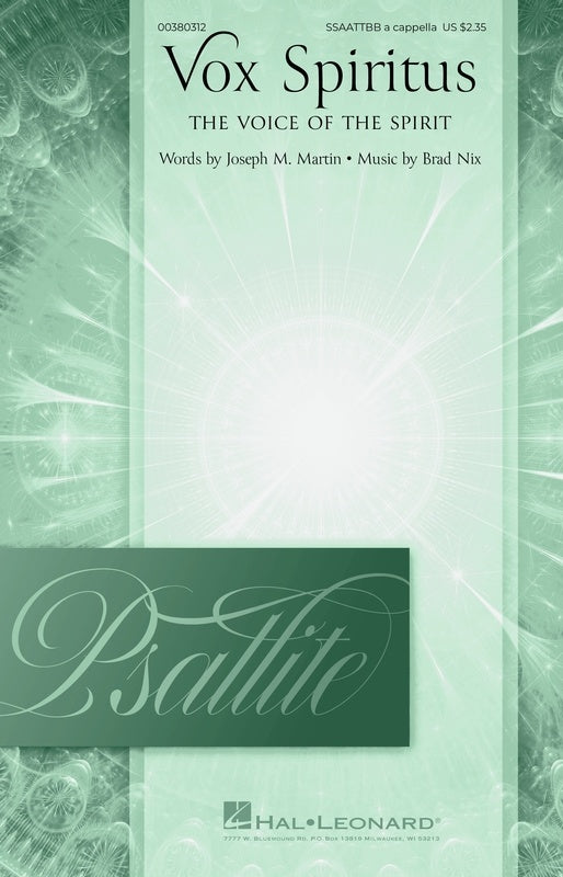 Vox Spiritus (The Voice Of The Spirit) Ssaattbb A Cappella Octavo