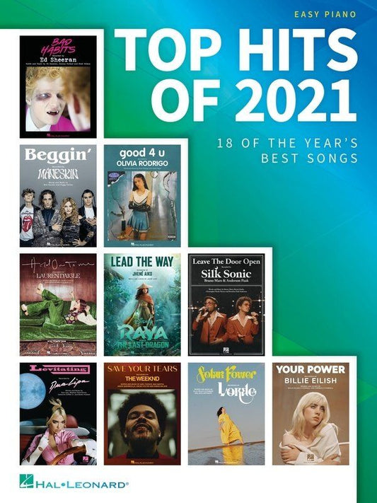 Top Hits of 2021 Easy Piano Songbook with Lyrics