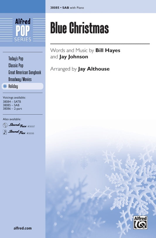 Blue Christmas SAB Choral Sheet Music 3 Part Mixed