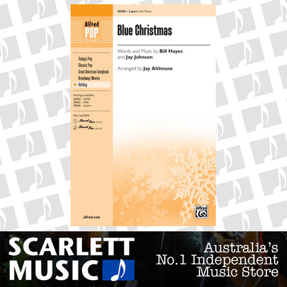 Blue Christmas Choral Sheet Music for 2 Part Treble/SA Unison — view 2