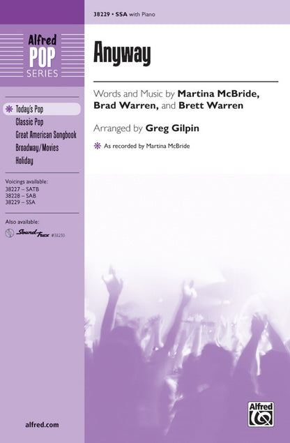 Anyway SSA Concert Band Sheet Music