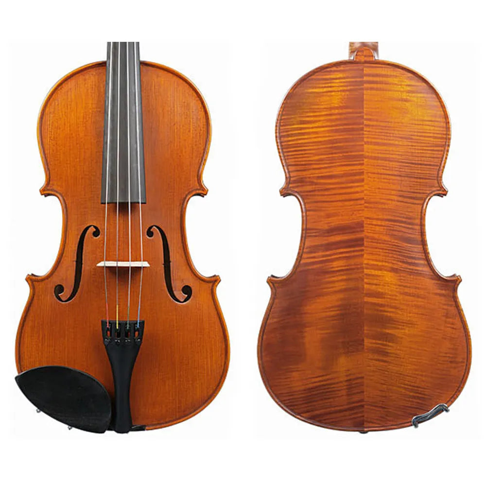 Gliga Vasile Christian 15.5in Viola - Handmade, Ebony Pegs & Tailpiece, Thomastik Strings, Stradivari Pattern, High Flame Varnish