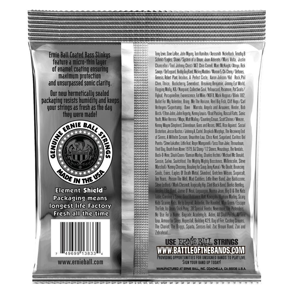 Ernie Ball Hybrid Slinky Coated Electric Bass Strings, 45-105 Gauge — view 2