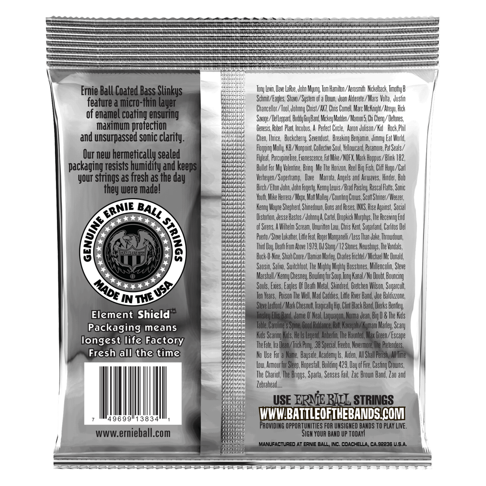 Ernie Ball Super Slinky Coated Electric Bass Strings-45-100 Gauge — view 2