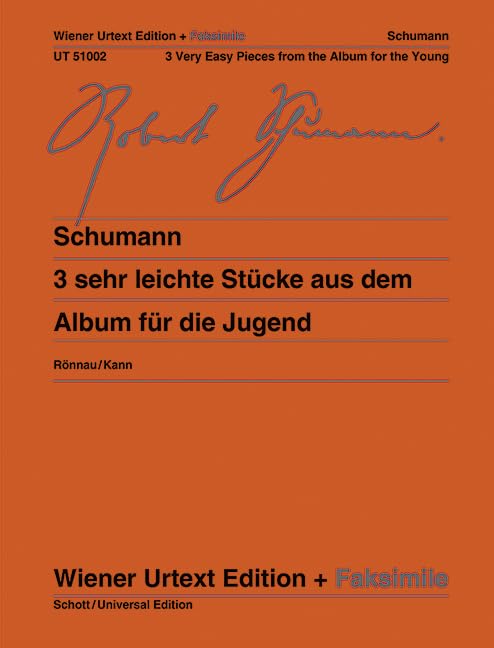 Schumann - 3 Easy Pieces from Album for the Young for Piano, Wiener Urtext Edition, 16 Pages