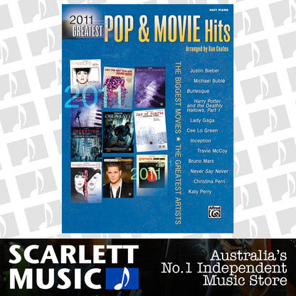 2011 Greatest Pop & Movie Hits Easy Piano Sheet Music — view 2