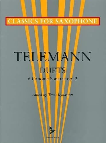 Telemann - 6 Canonic Sonatas Op 2 For 2 Saxophones (Softcover Book)