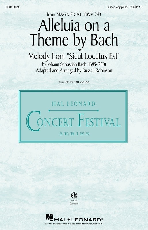 Alleluia On A Theme By Bach Ssa A Cappella Octavo