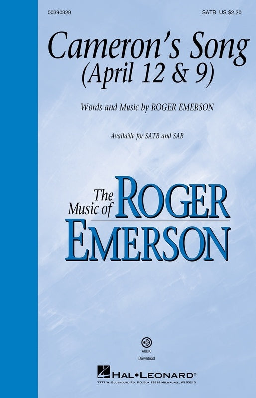 Camerons Song (April 12 & 9) Satb Octavo