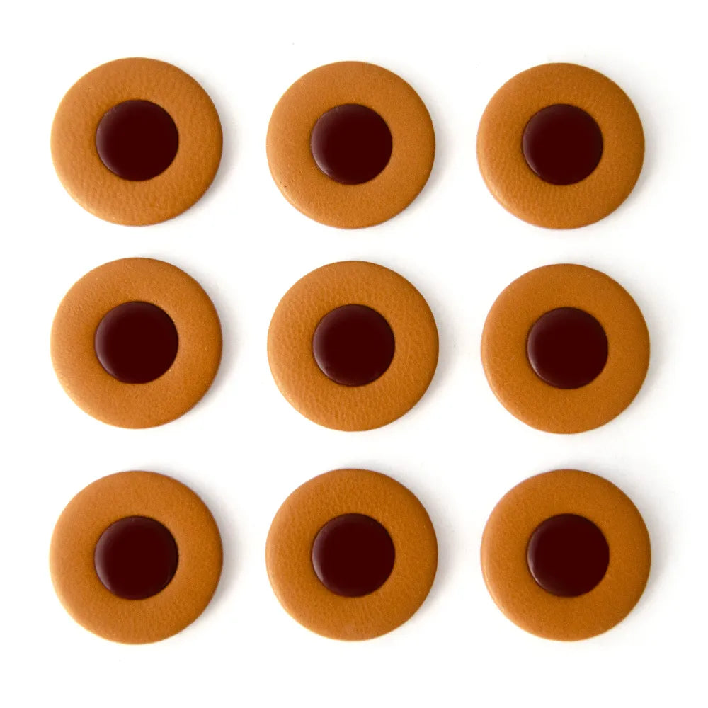 Tan Leather Sax Pad with 30mm Plastic Disc, 14.5mm Resonator, 4mm Thickness — view 2