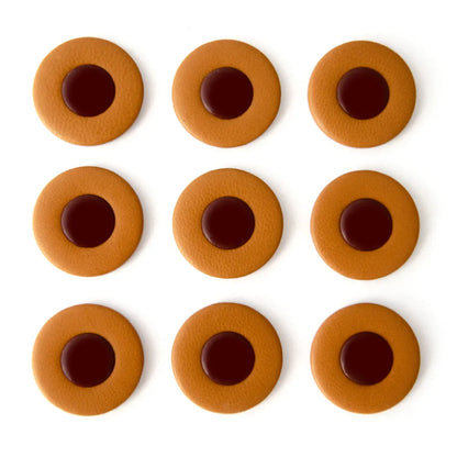 Tan Leather Sax Pad with 30mm Plastic Disc, 14.5mm Resonator, 4mm Thickness — view 2