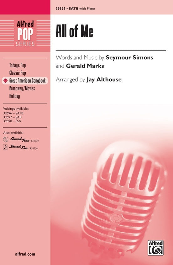 All of Me SATB Choral Sheet Music