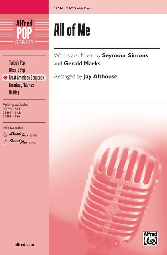 All of Me SATB Choral Sheet Music