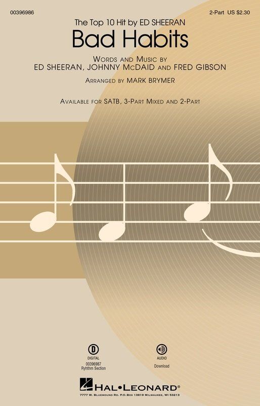Bad Habits 2 Part Choral Sheet Music by Ed Sheeran, Hal Leonard, 12 Pages, Pop Choral Series