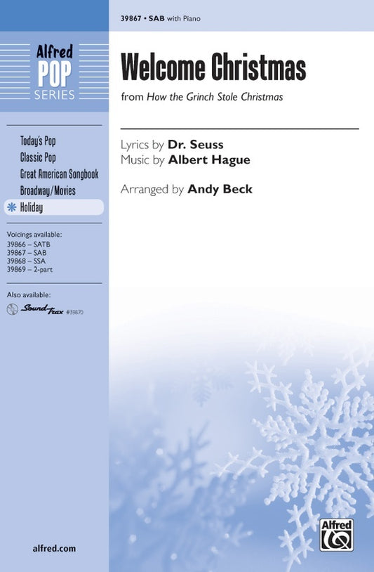 Welcome Christmas SAB Choral Sheet Music for 3 Part Mixed Voices