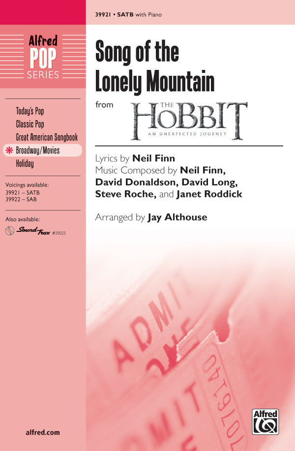 Song of the Lonely Mountain SATB Choral Sheet Music