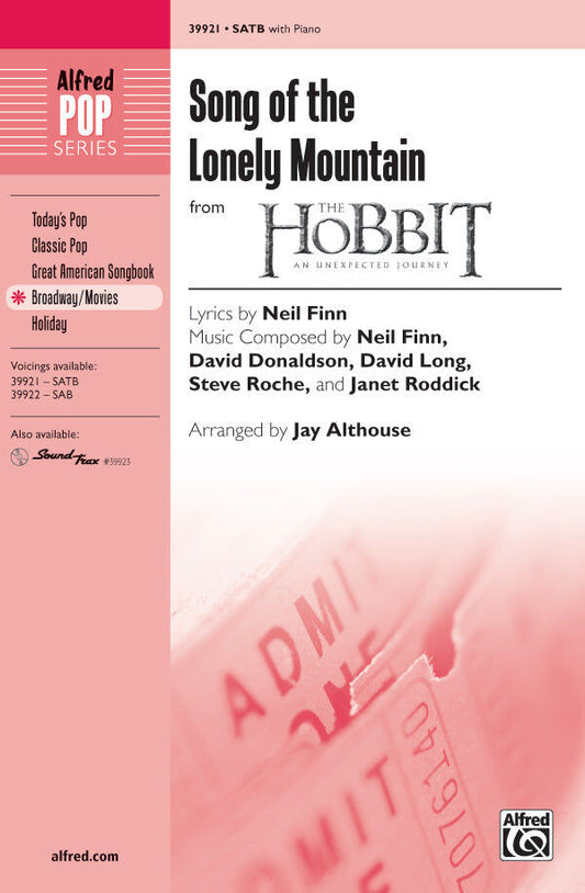 Song of the Lonely Mountain SATB Choral Sheet Music