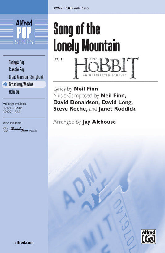 Song of the Lonely Mountain Choral Sheet Music