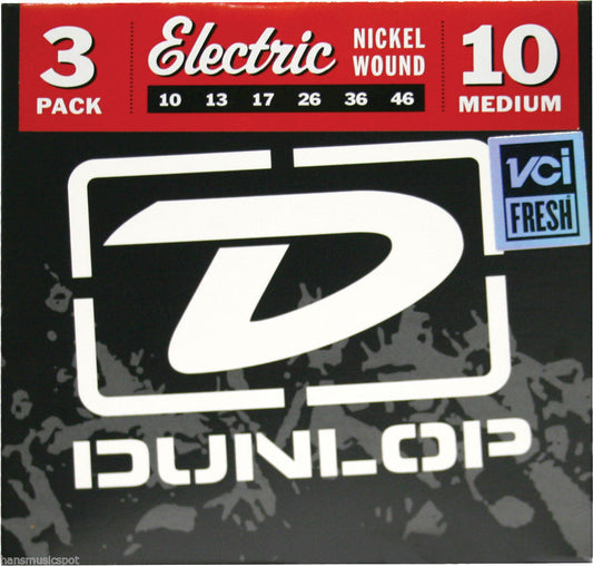 Jim Dunlop-Electric Guitar Strings 3 Pack Medium 10-46 Nickel Wound