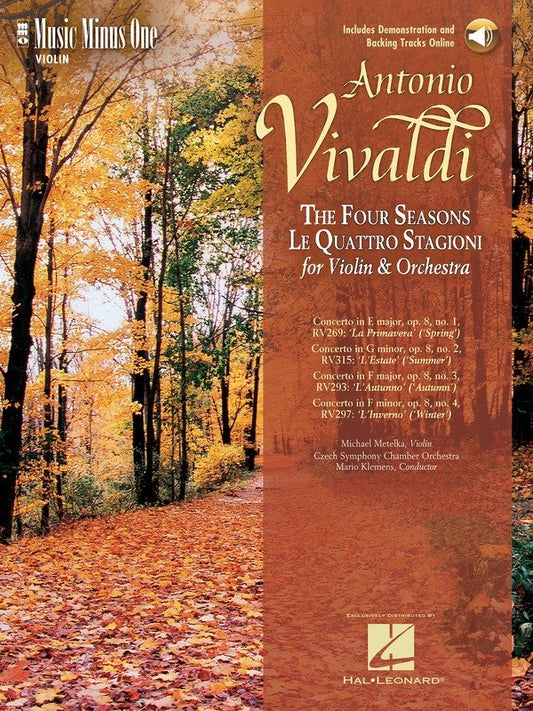 Vivaldi: The Four Seasons, Op. 8 Nos. 1–4 — Violin & Orchestra Book/Online Audio (Music Minus One)