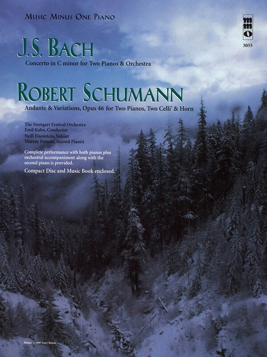 Bach: Concerto in C Minor / Schumann: Andante & Variations — Piano Book/CD (Music Minus One)