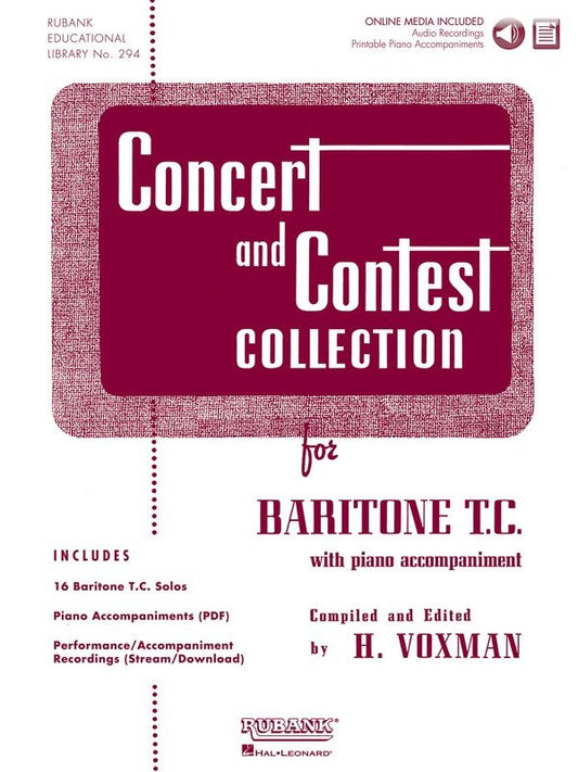 Concert and Contest Collection Baritone T.C. Book/CD Pack Rubank