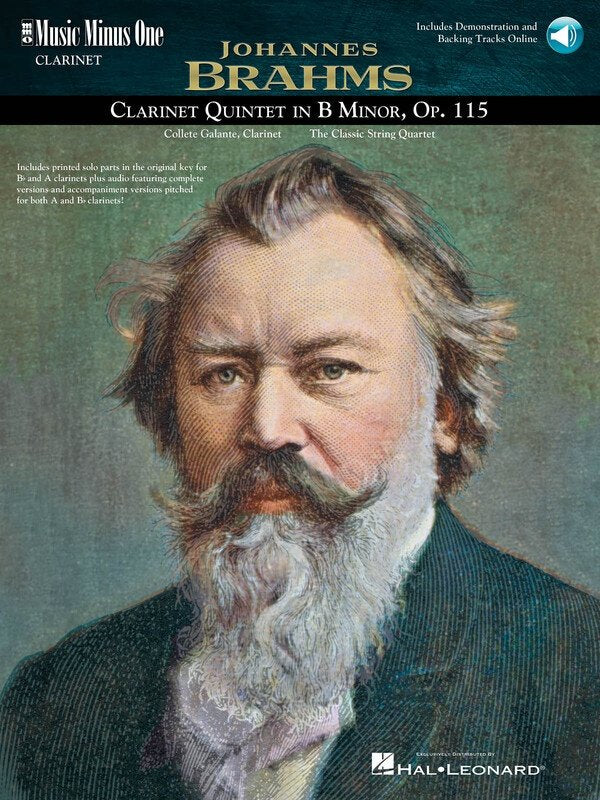 Brahms: Clarinet Quintet in B Minor, Op. 115 — Book/Online Audio (Music Minus One)