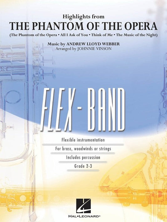 Highlights from Phantom of the Opera — FlexBand Concert Band Grade 2-3, Score & Parts (Hal Leonard)