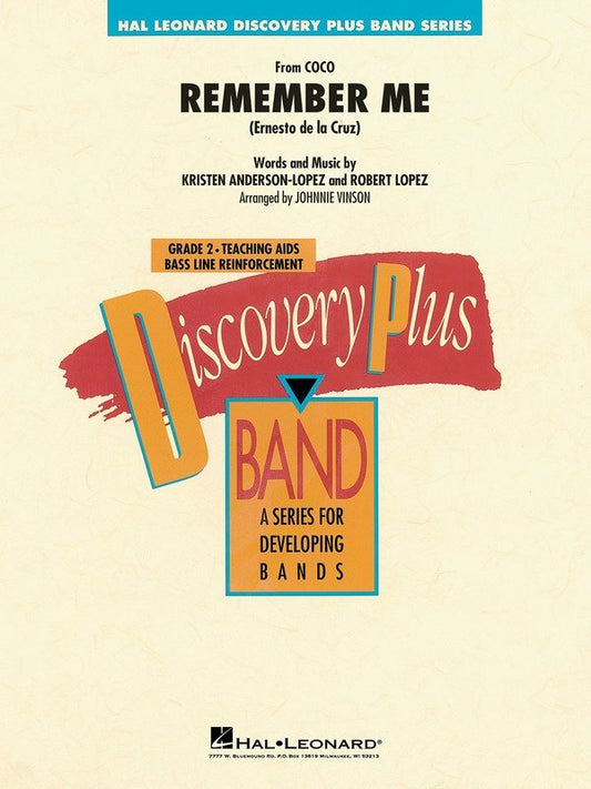 Remember Me (from Coco) — Concert Band Grade 2 Score & Parts (Hal Leonard)