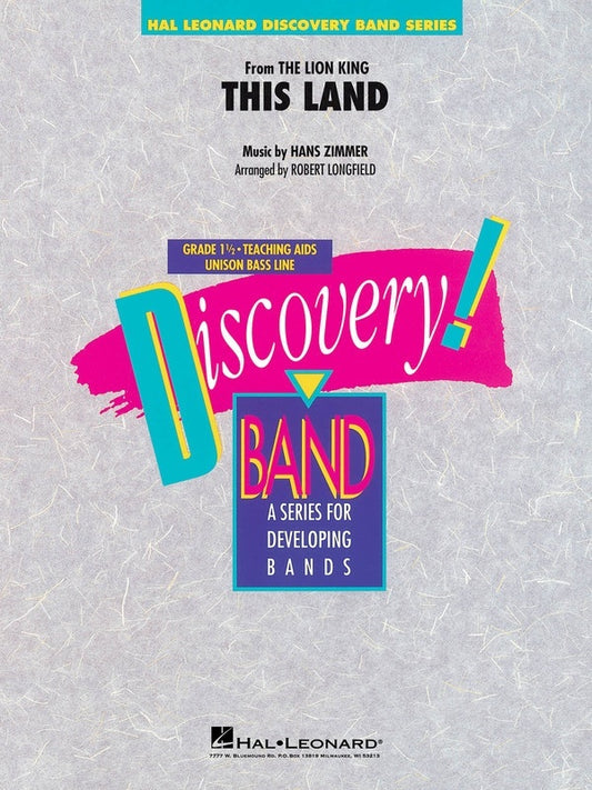 This Land (From The Lion King) Concert Band 1.5 Score/Parts