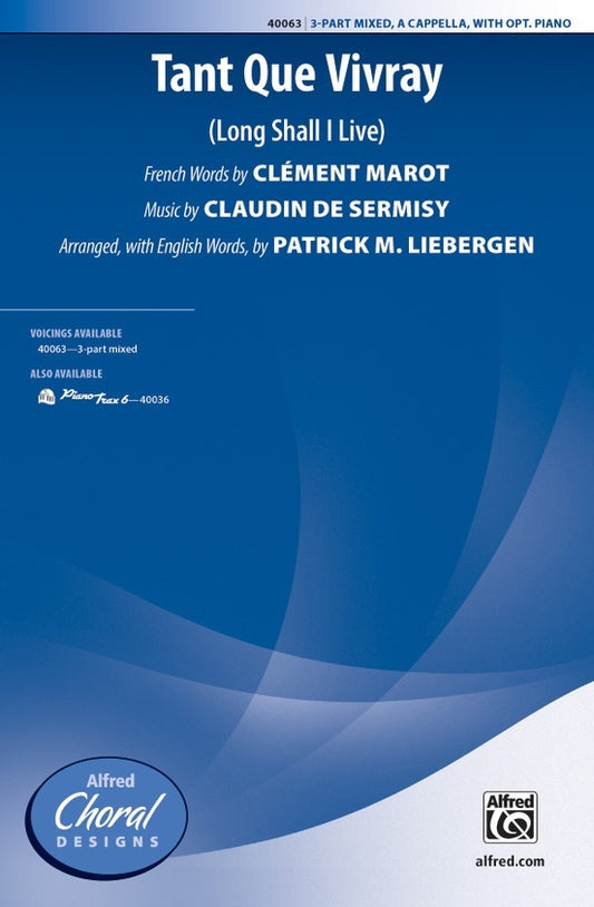 Tant Que Vivray SAB Choral Sheet Music