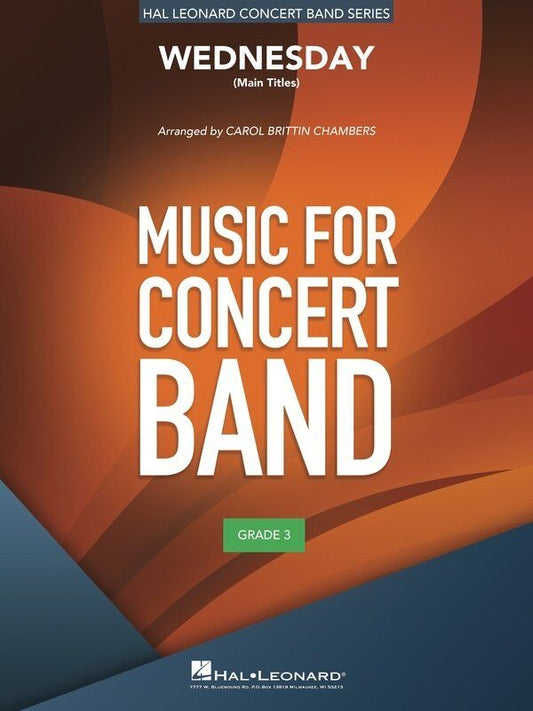 Wednesday (Main Title) for Concert Band CB3 SC/PTS by Hal Leonard