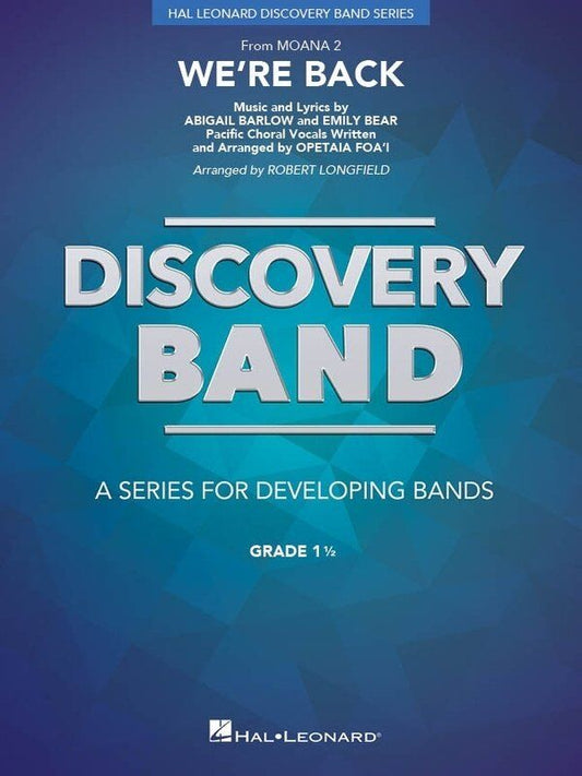 We're Back for Moana 2 Concert Band CB1.5 SC/PTS by Hal Leonard