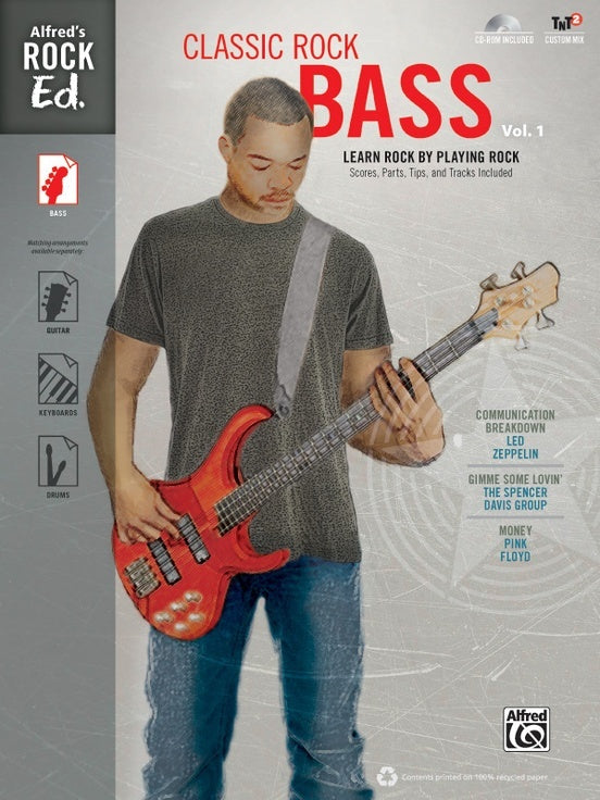 Alfreds Rock Ed Classic Rock Bass Vol 1 Book/CDrom