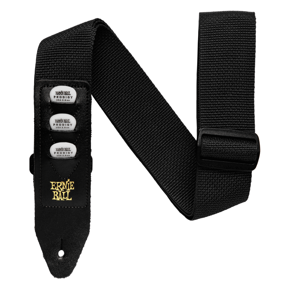 Ernie Ball Pick Holder Polypro Strap, Black