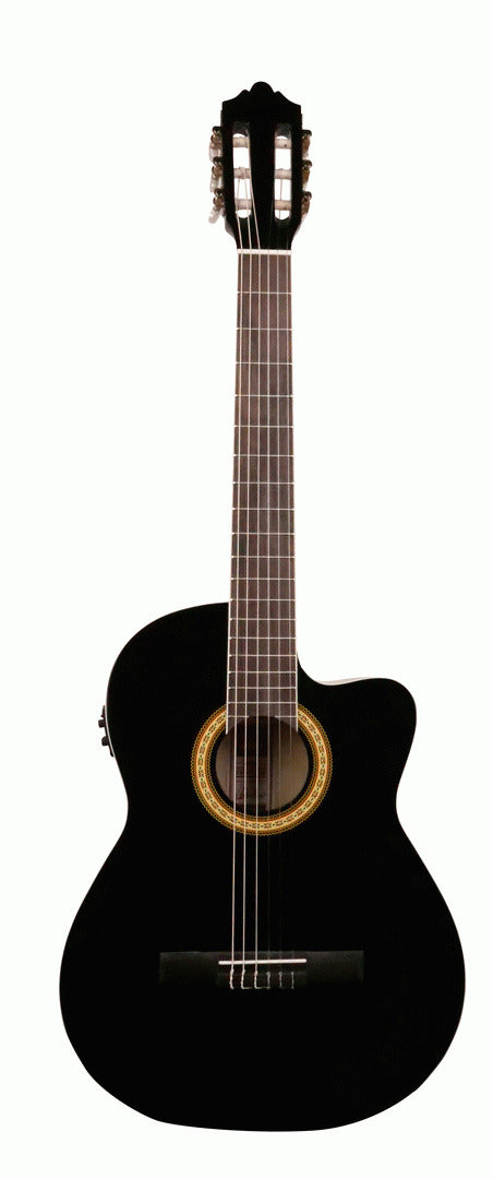 Ashton Cg44Ceqbk Classical Guitar With Cutaway And Eq