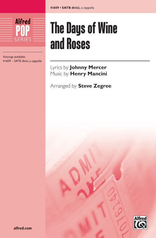 The Days of Wine and Roses SATB Choral Sheet Music