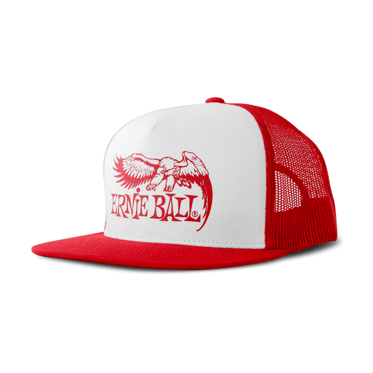 Ernie Ball Red with White Front and Red Eagle Logo Hat