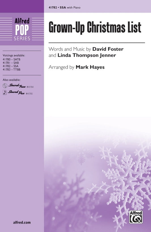 Grownup Christmas List SSA Choral Sheet Music for 3 Part Treble