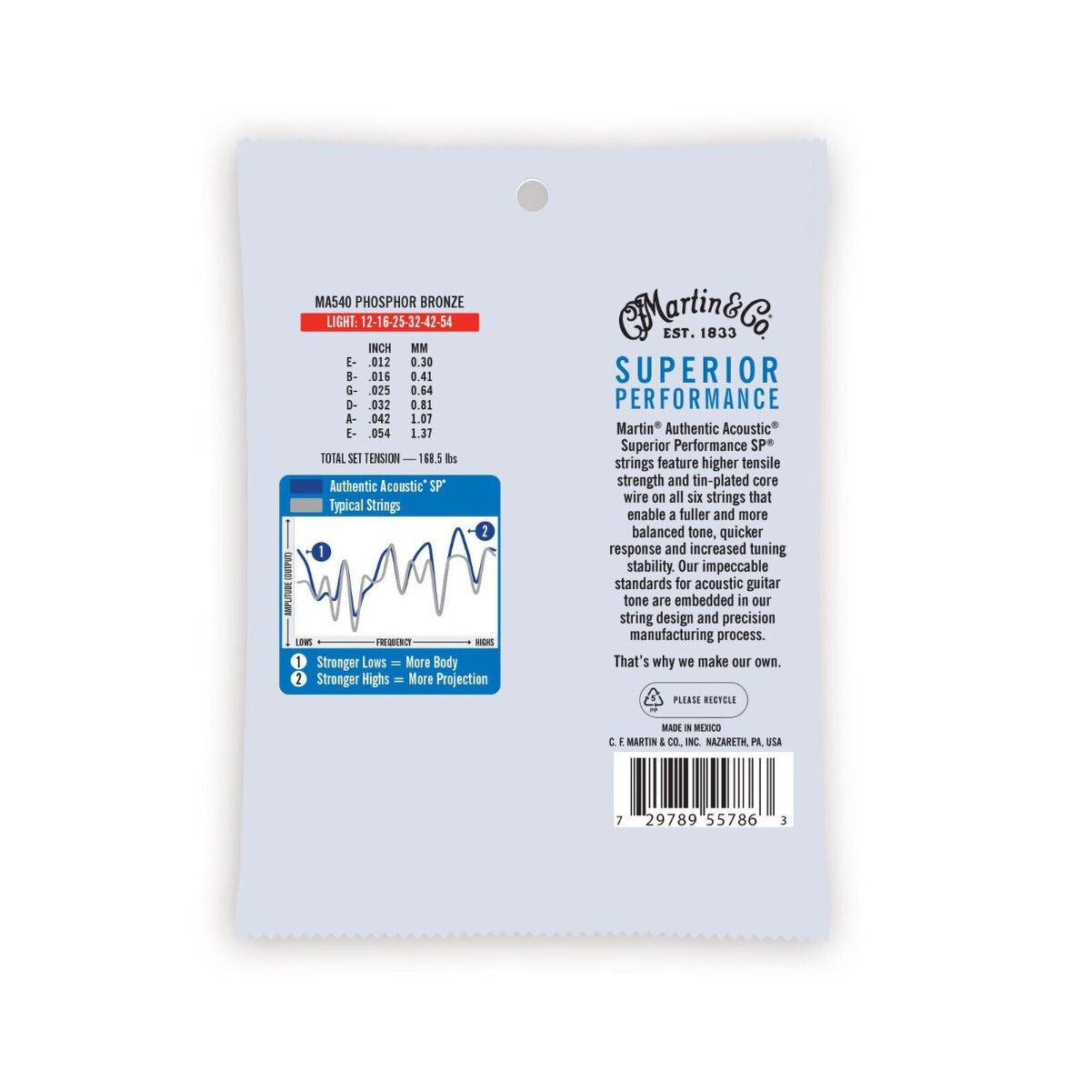Martin Authentic Light Acoustic Guitar Strings 12-54 Promo 3-pack — view 2