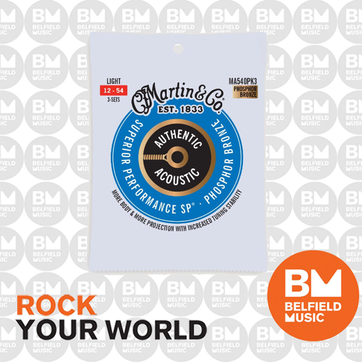 Martin Authentic Light Acoustic Guitar Strings 12-54 Promo 3-pack — view 4