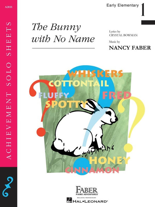 Bunny With No Name Early Elementary Piano Solo (Sheet Music)
