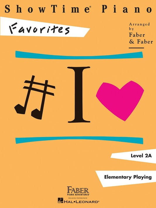 Show Time Piano Favorites Level 2A - Faber Piano Adventures, 24 Pages, Piano Solo, 17 Folk Songs and Melodies