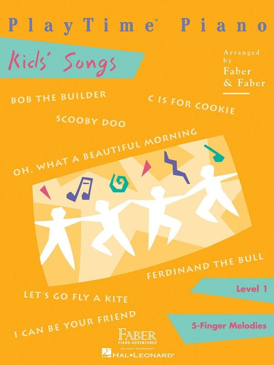 PlayTime Piano Kids' Songs Level 1 by Faber Piano Adventures, 24 Pages, Piano Solo, Popular Children's Melodies