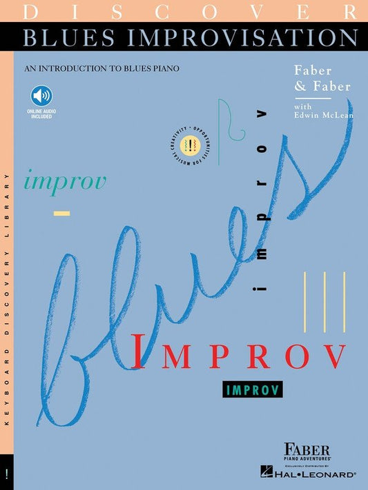 Discover Blues Improvisation Book for Piano - Faber Piano Adventures, 40 Pages, Includes Online Audio Access