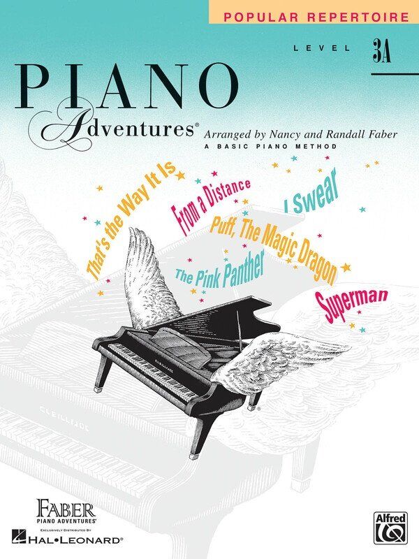 Piano Adventures Level 3A Popular Repertoire Book by Faber - 40 Pages, Includes Hits like I Will Always Love You and Puff the Magic Dragon