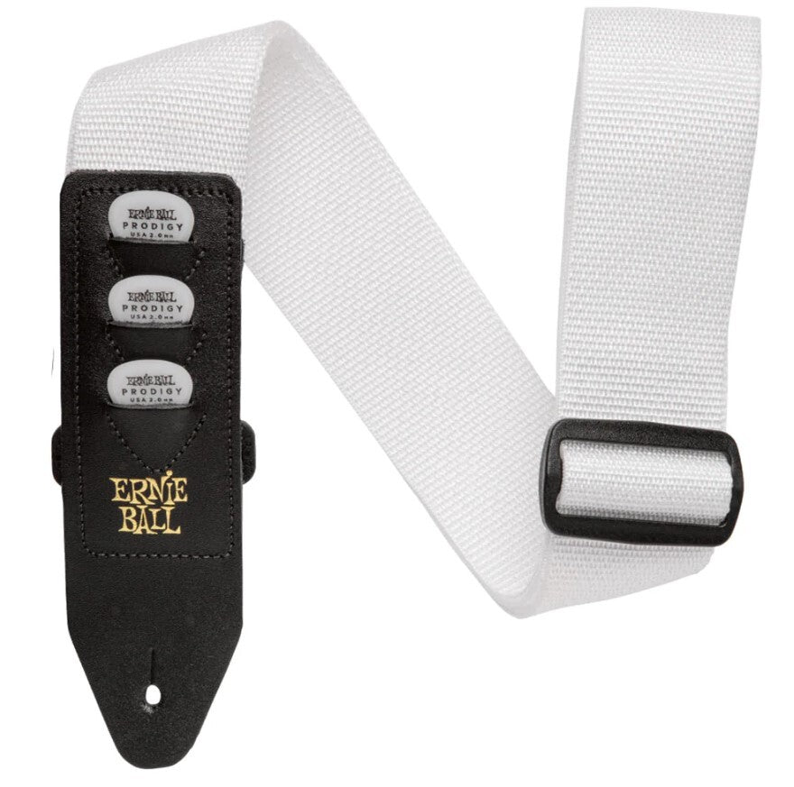 Ernie Ball Pickholder Polypro Strap - White