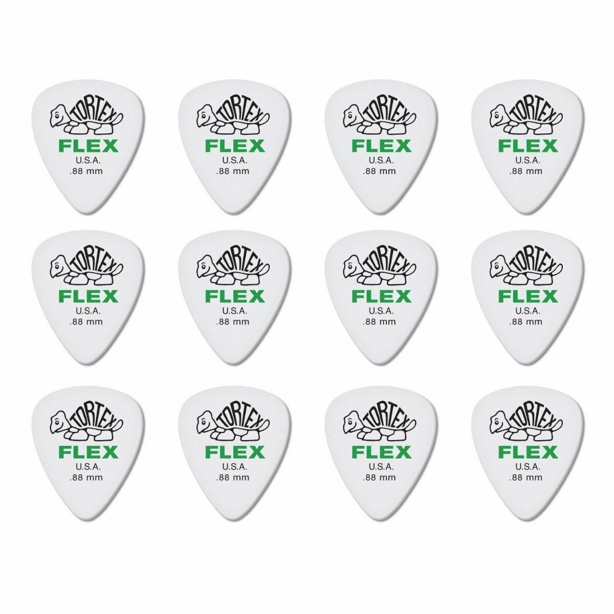 12 x Dunlop Tortex FLEX 0.88MM Gauge Guitar Picks 428R Plectrums